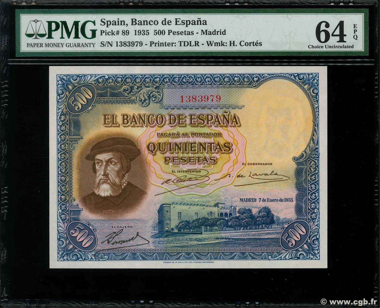 500 Pesetas ESPAÑA  1935 P.089 SC+