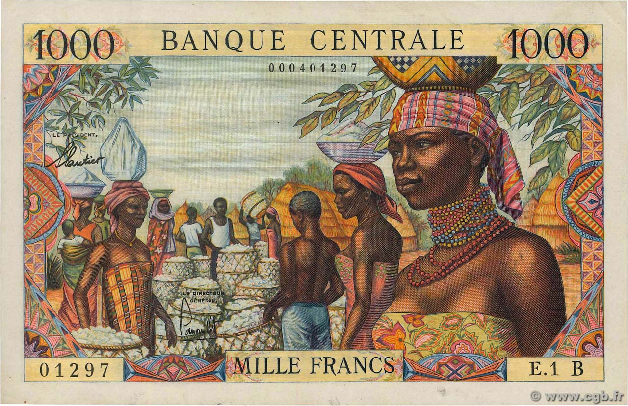 1000 Francs ÉTATS DE L AFRIQUE ÉQUATORIALE  1962 P.05b TTB+
