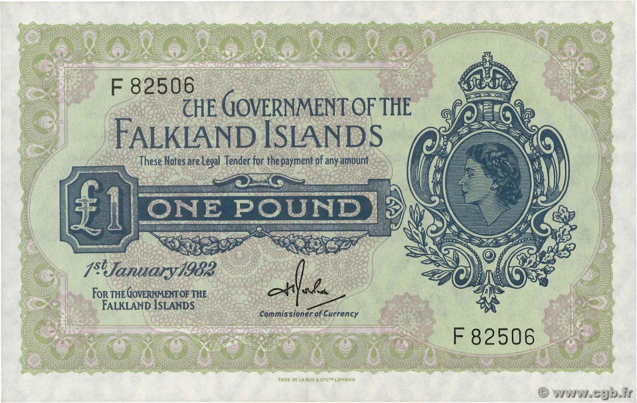 1 Pound FALKLAND ISLANDS  1982 P.08d UNC