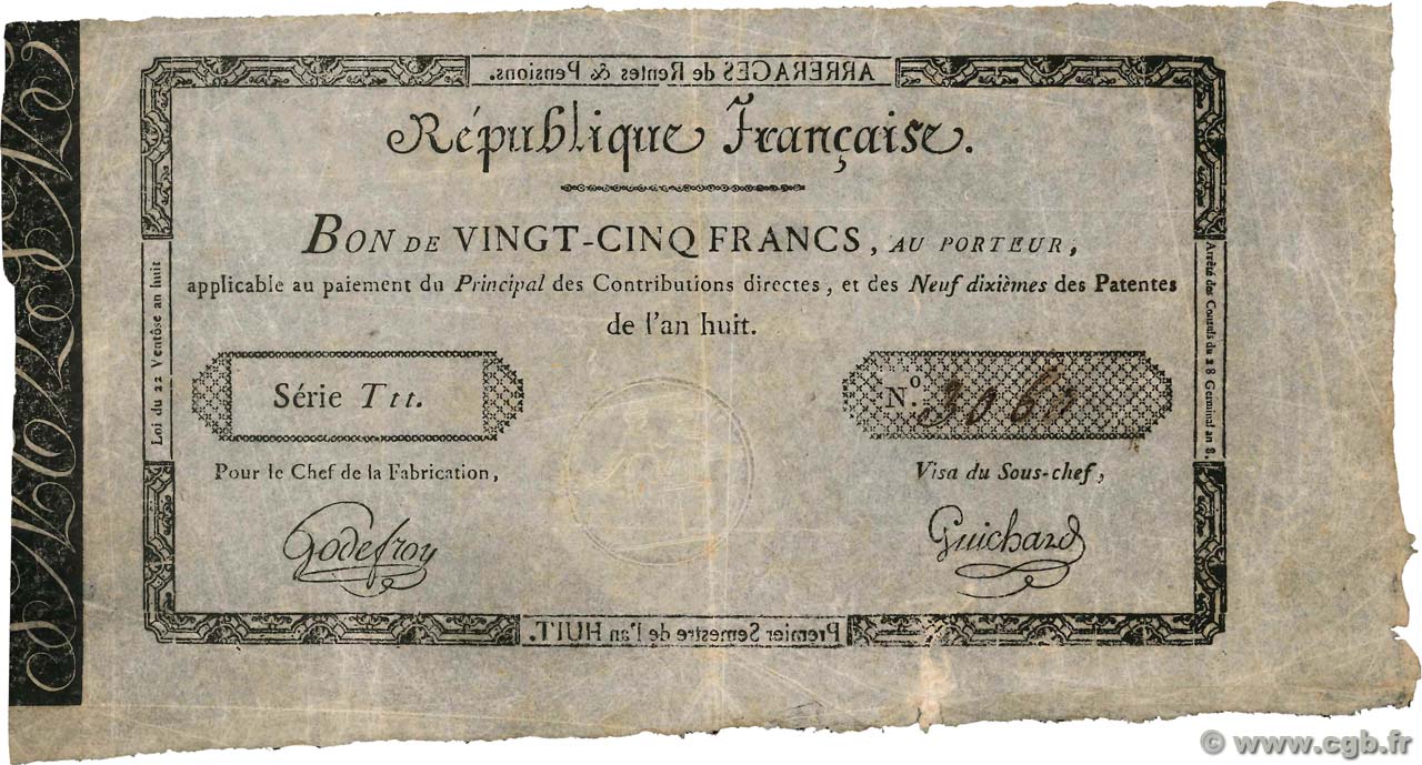 25 Francs FRANCE  1799 Laf.219 VF