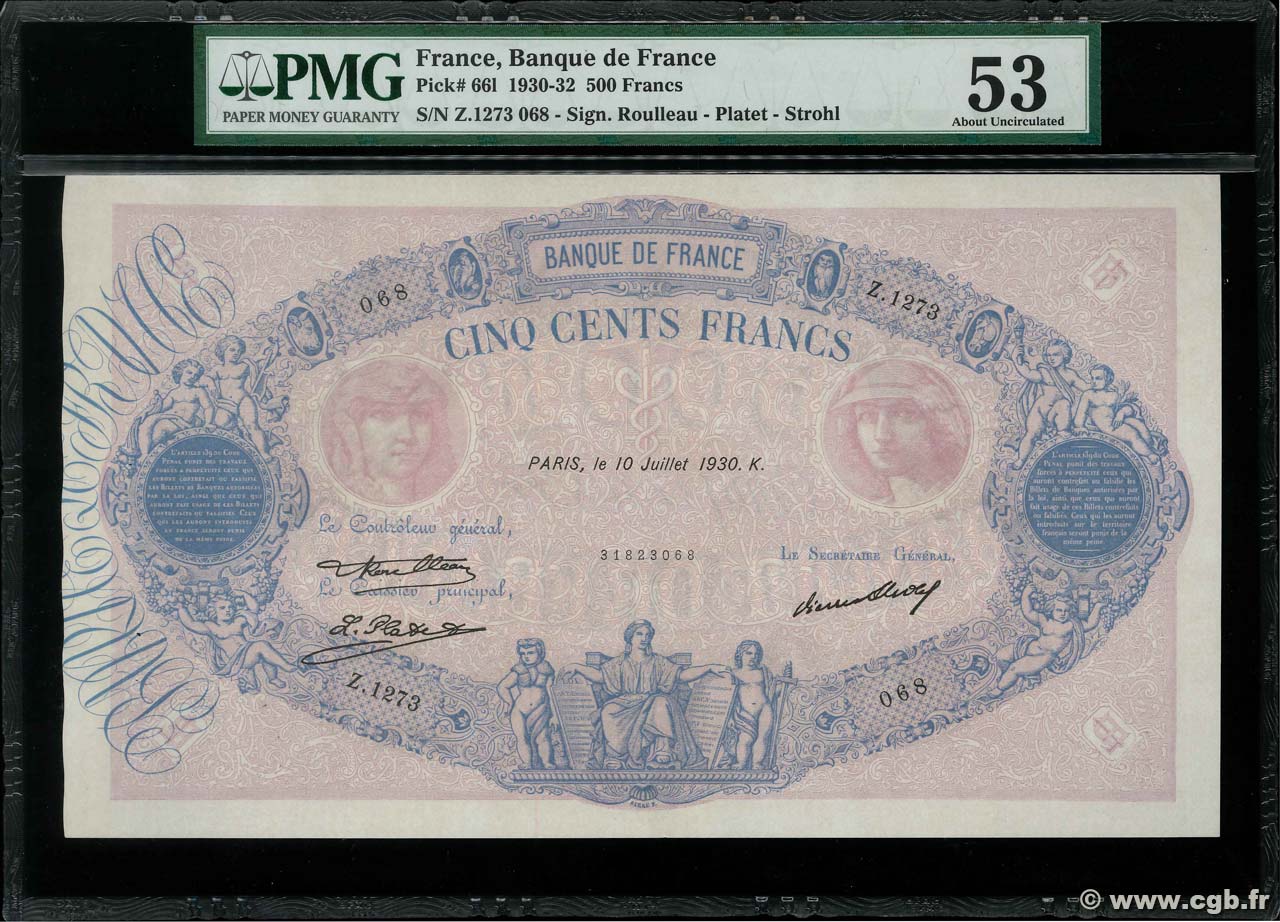 500 Francs BLEU ET ROSE FRANCE  1930 F.30.33 SUP+