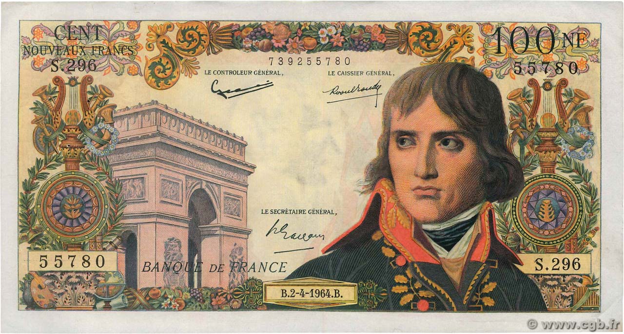 100 Nouveaux Francs BONAPARTE FRANCIA  1964 F.59.26 BB