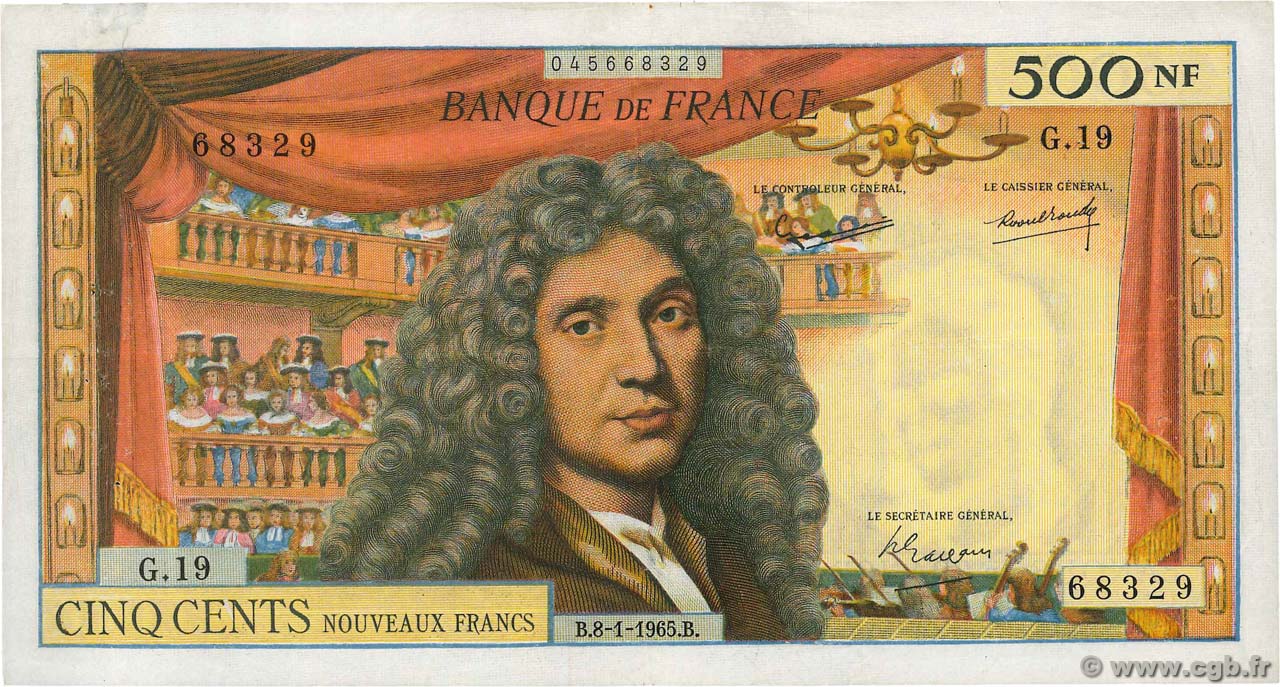 500 Nouveaux Francs MOLIÈRE FRANCIA  1965 F.60.08 BB
