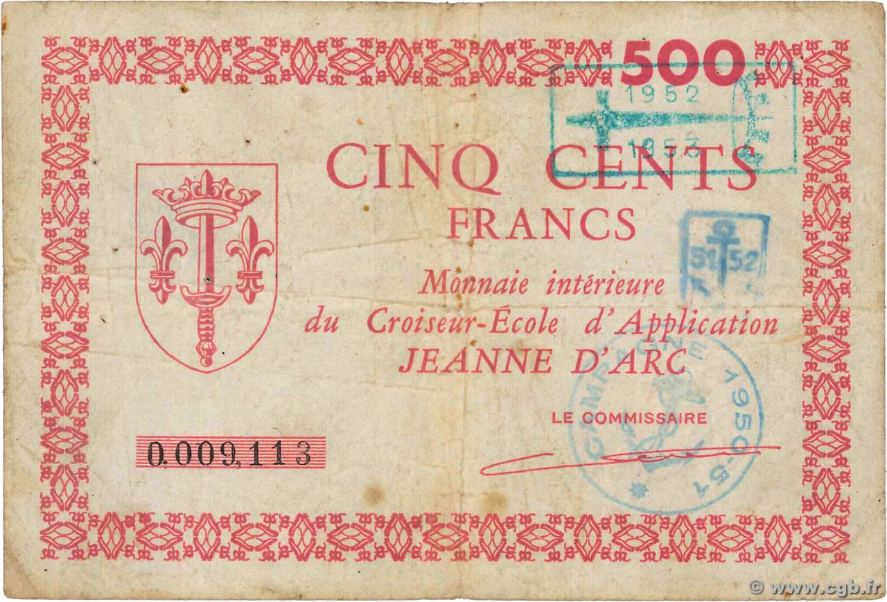 500 Francs FRANCE regionalism and various  1949 K.287 F
