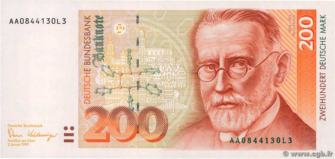 200 Deutsche Mark GERMAN FEDERAL REPUBLIC  1989 P.42 ST