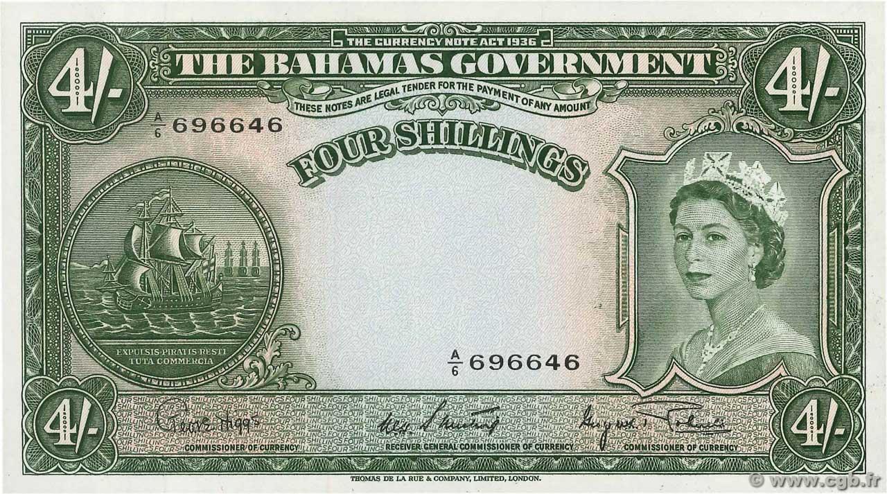 4 Shillings BAHAMAS  1963 P.13d SC+