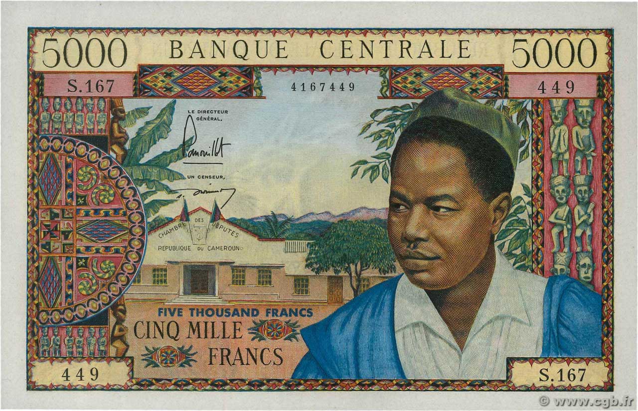 5000 Francs CAMEROUN  1962 P.13a SUP+