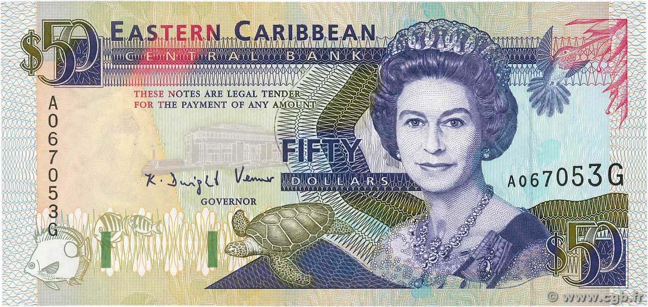 50 Dollars EAST CARIBBEAN STATES  1993 P.29g SPL