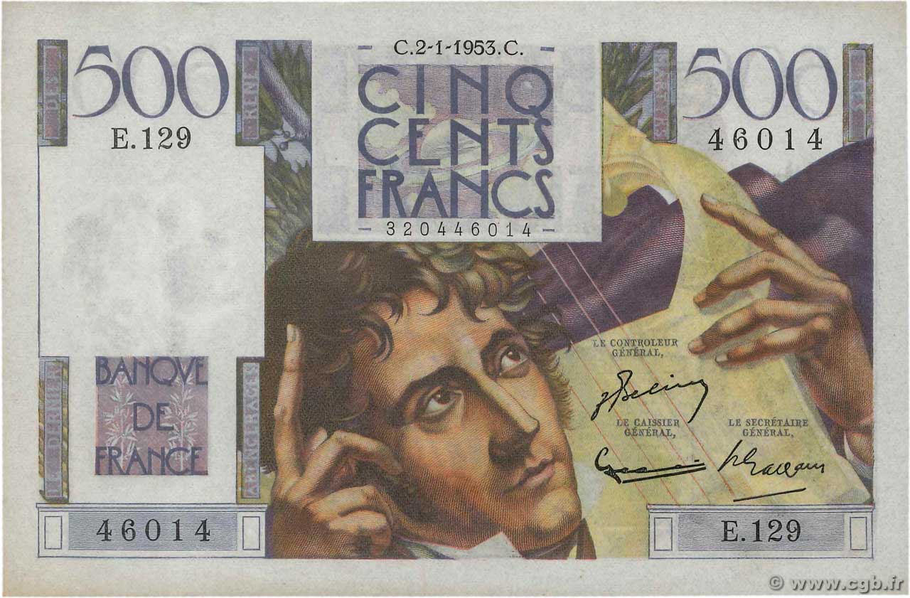 500 Francs CHATEAUBRIAND FRANCE  1953 F.34.11 SPL+