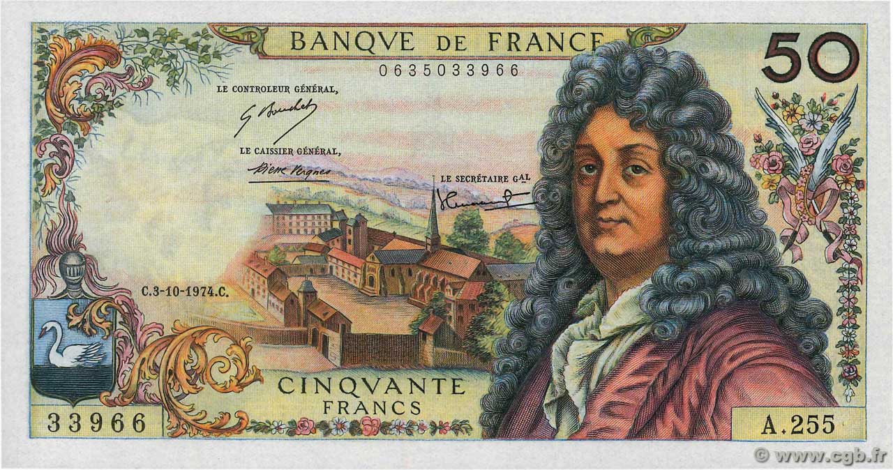 50 Francs RACINE FRANKREICH  1974 F.64.28 ST