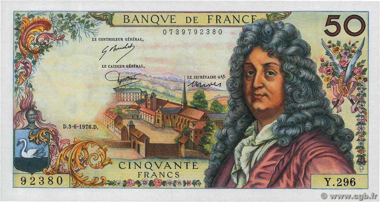 50 Francs RACINE FRANCE  1976 F.64.33 UNC