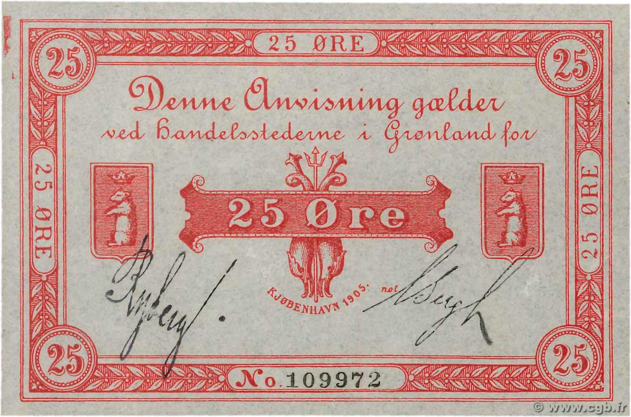 25 Ore GROENLAND  1905 P.04b pr.NEUF