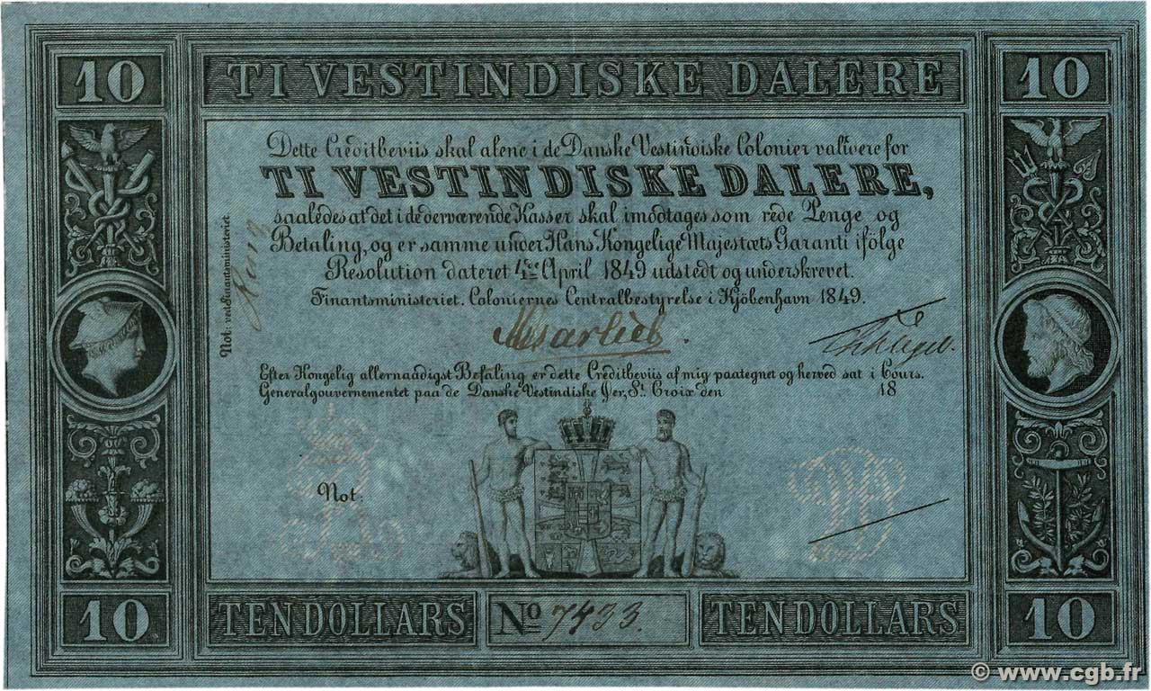 10 Dalere Non émis DANISH WEST INDIES (VIRGIN ISLANDS)  1849 P.04r XF