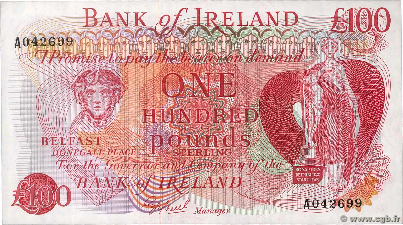 100 Pounds Sterling NORTHERN IRELAND  1980 P.068a VF+