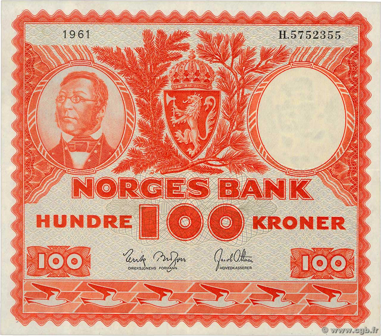 100 Kroner NORVÈGE  1961 P.33c EBC