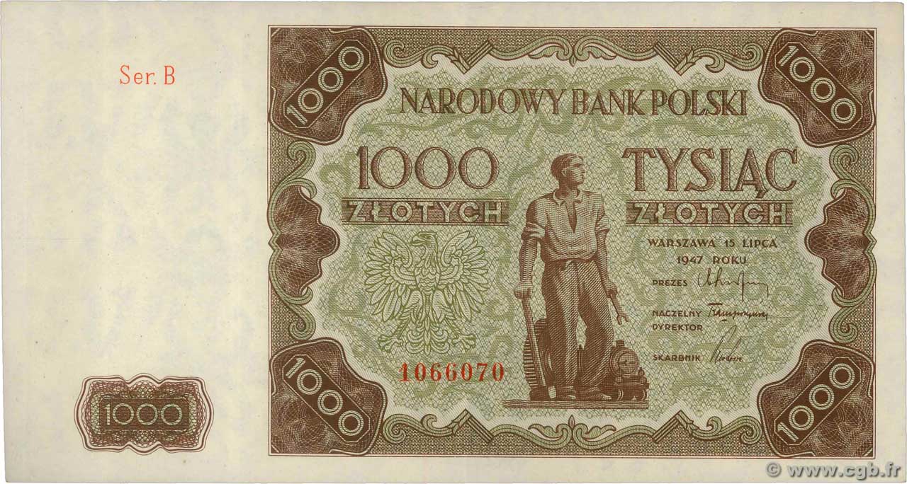 1000 Zlotych POLONIA  1947 P.133 SPL+