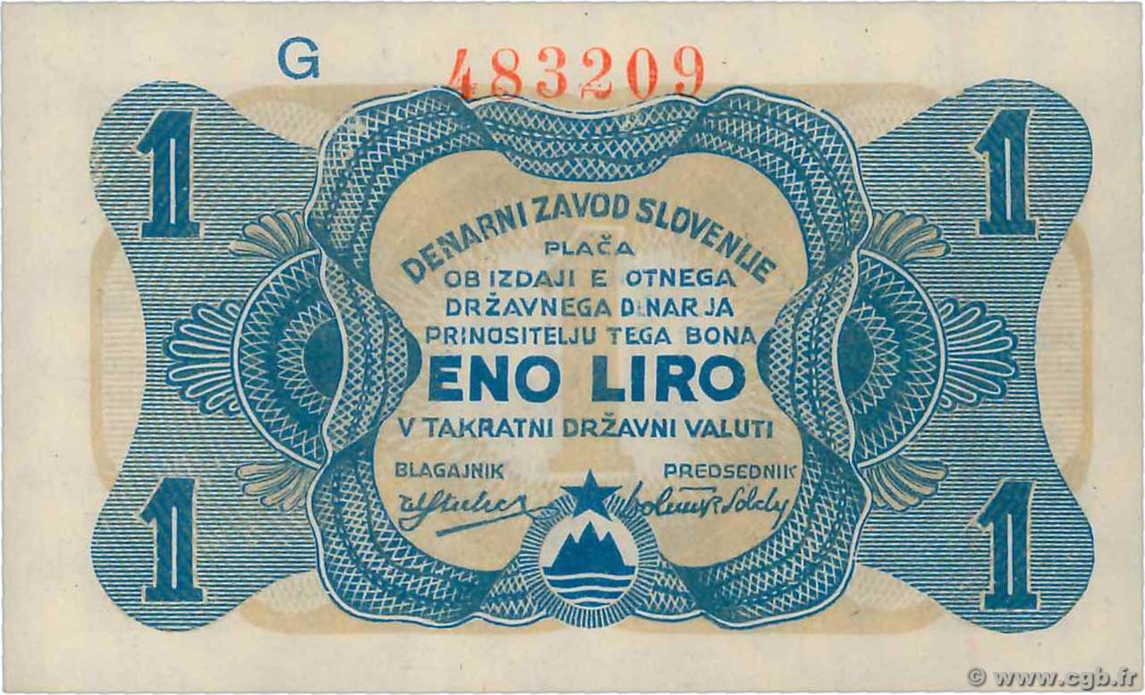 1 Liro JUGOSLAWIEN  1944 PS.113 ST