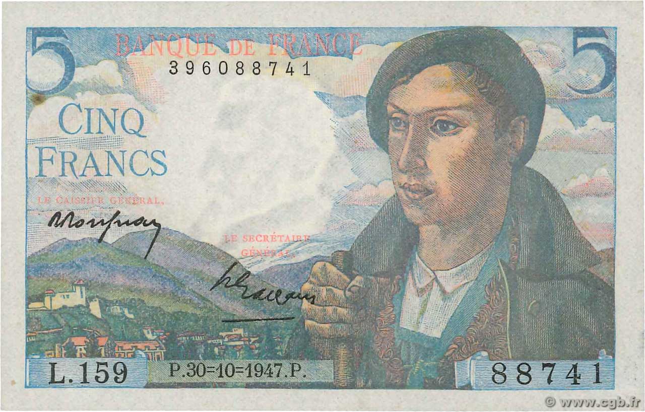 5 Francs BERGER FRANCIA  1947 F.05.07a SPL