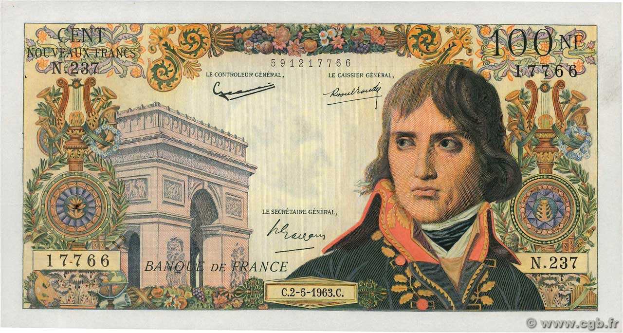 100 Nouveaux Francs BONAPARTE FRANCE  1963 F.59.21 TB+