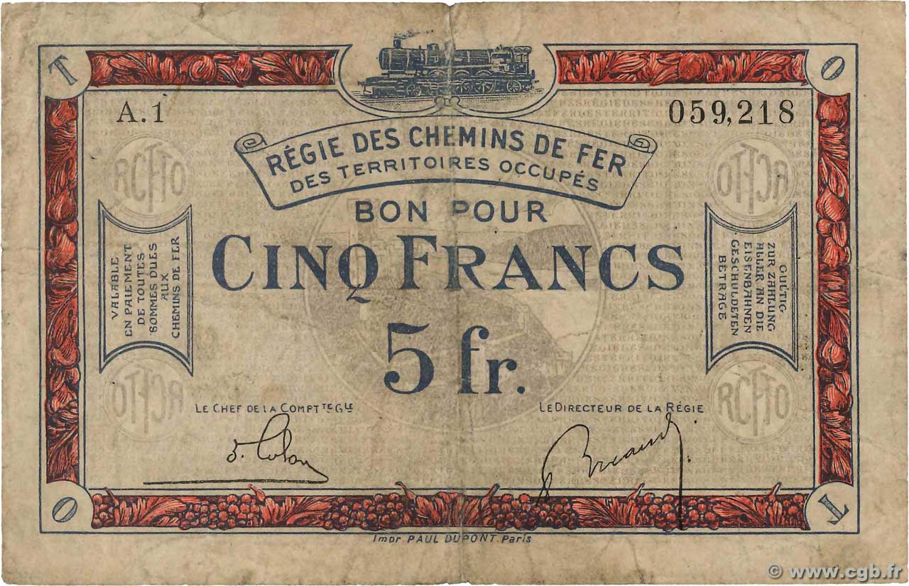 5 Francs FRANCE Regionalismus und verschiedenen  1923 JP.135.06 SGE