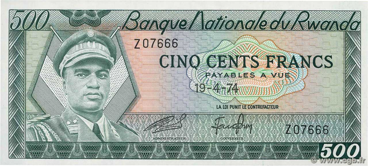 500 Francs RUANDA  1974 P.11a FDC