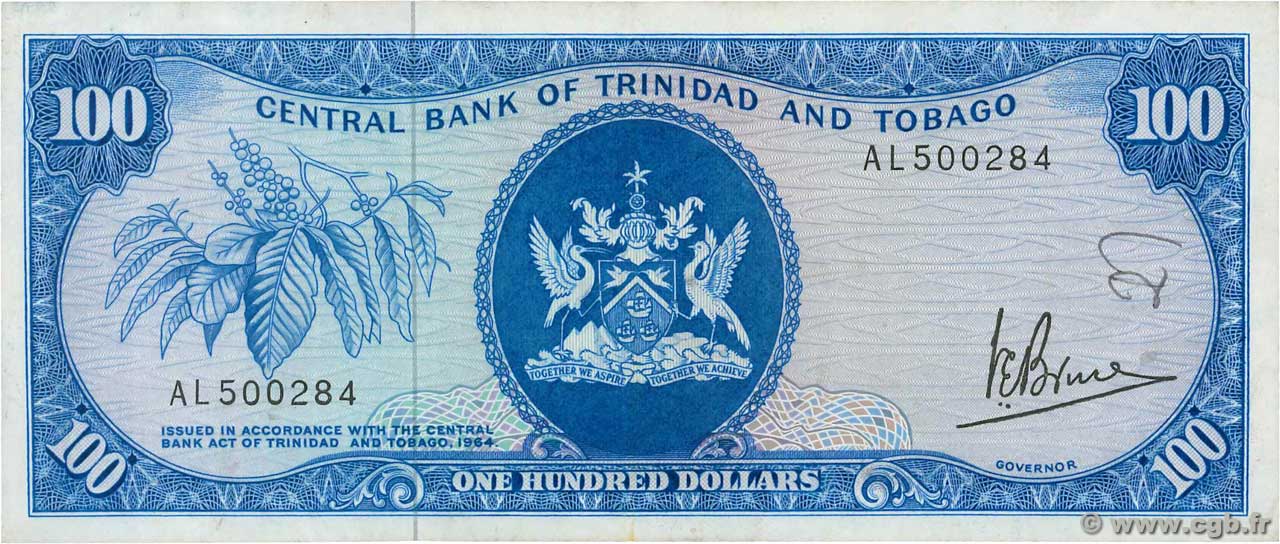 100 Dollars TRINIDAD Y TOBAGO  1977 P.35a MBC