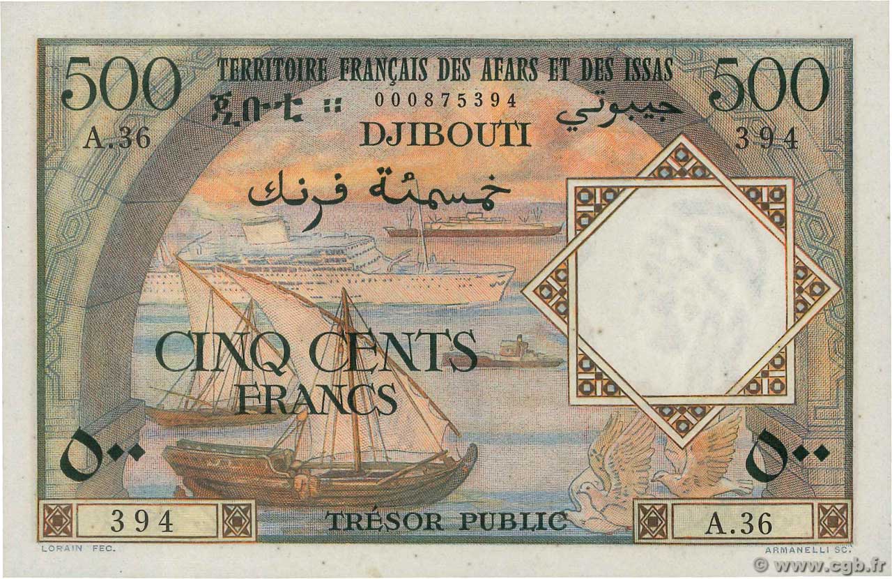 500 Francs AFARS ET ISSAS  1973 P.31  SPL+