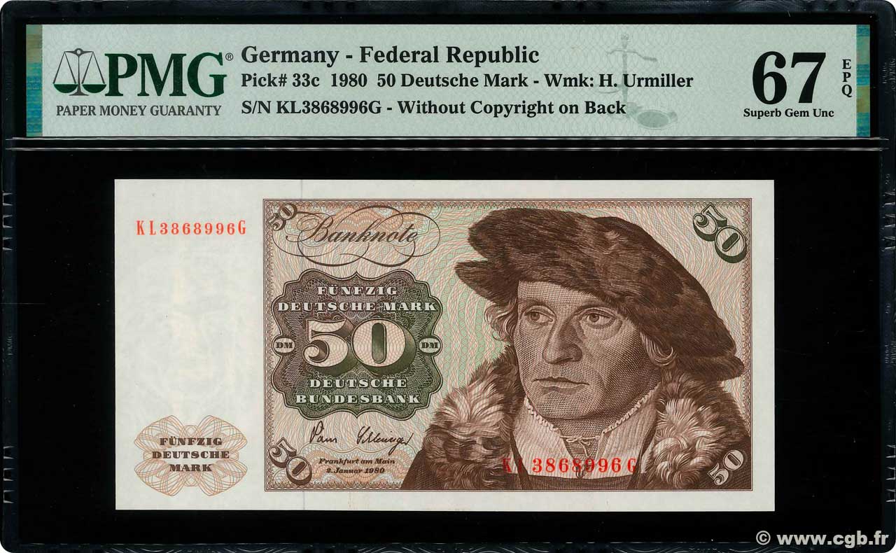 50 Deutsche Mark GERMAN FEDERAL REPUBLIC  1980 P.33d ST