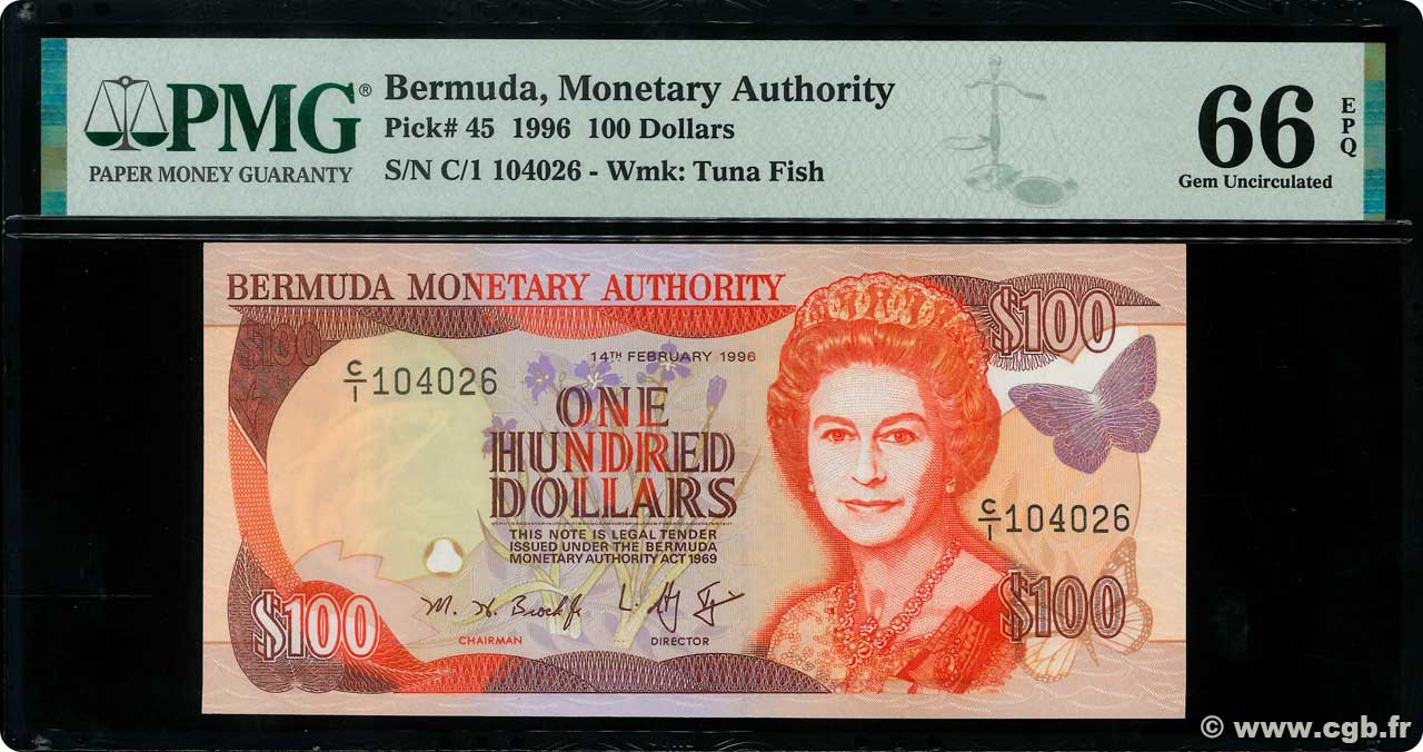 100 Dollars BERMUDAS  1996 P.45 FDC