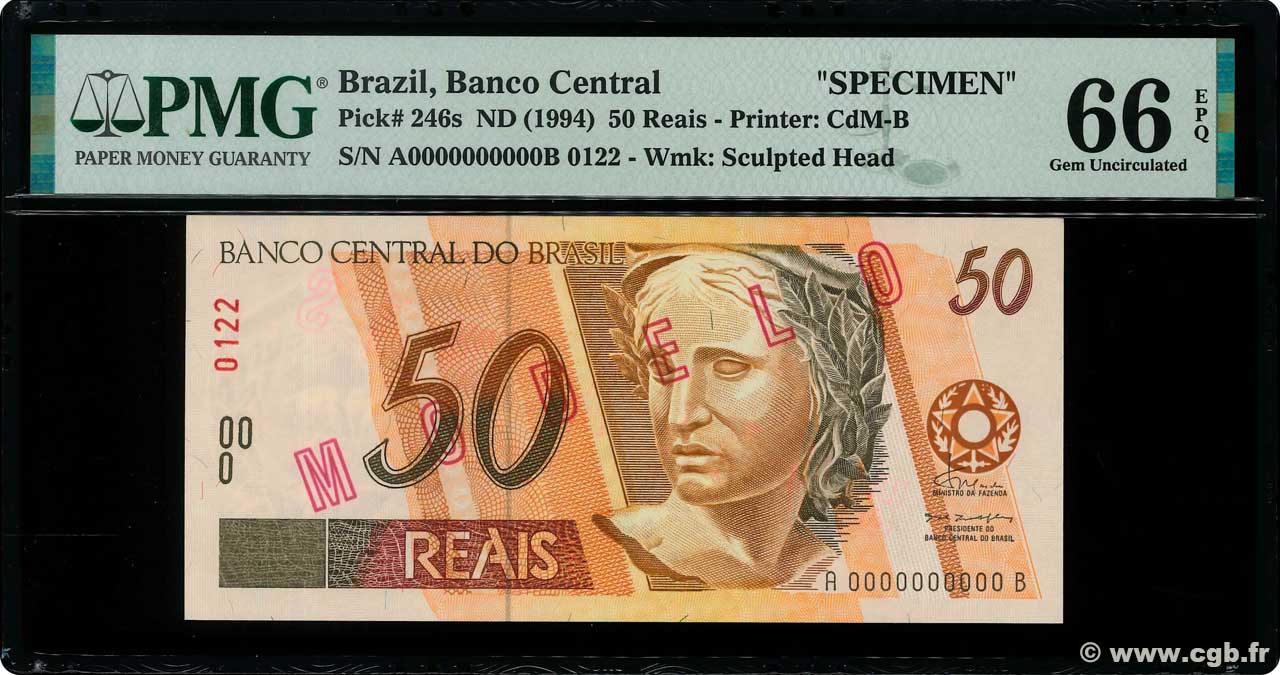 50 Reals Spécimen BRAZIL  1994 P.246bs UNC