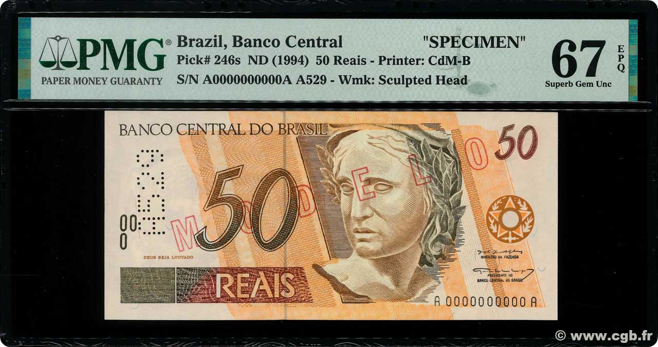 50 Reals Spécimen BRAZIL  1994 P.246fs UNC