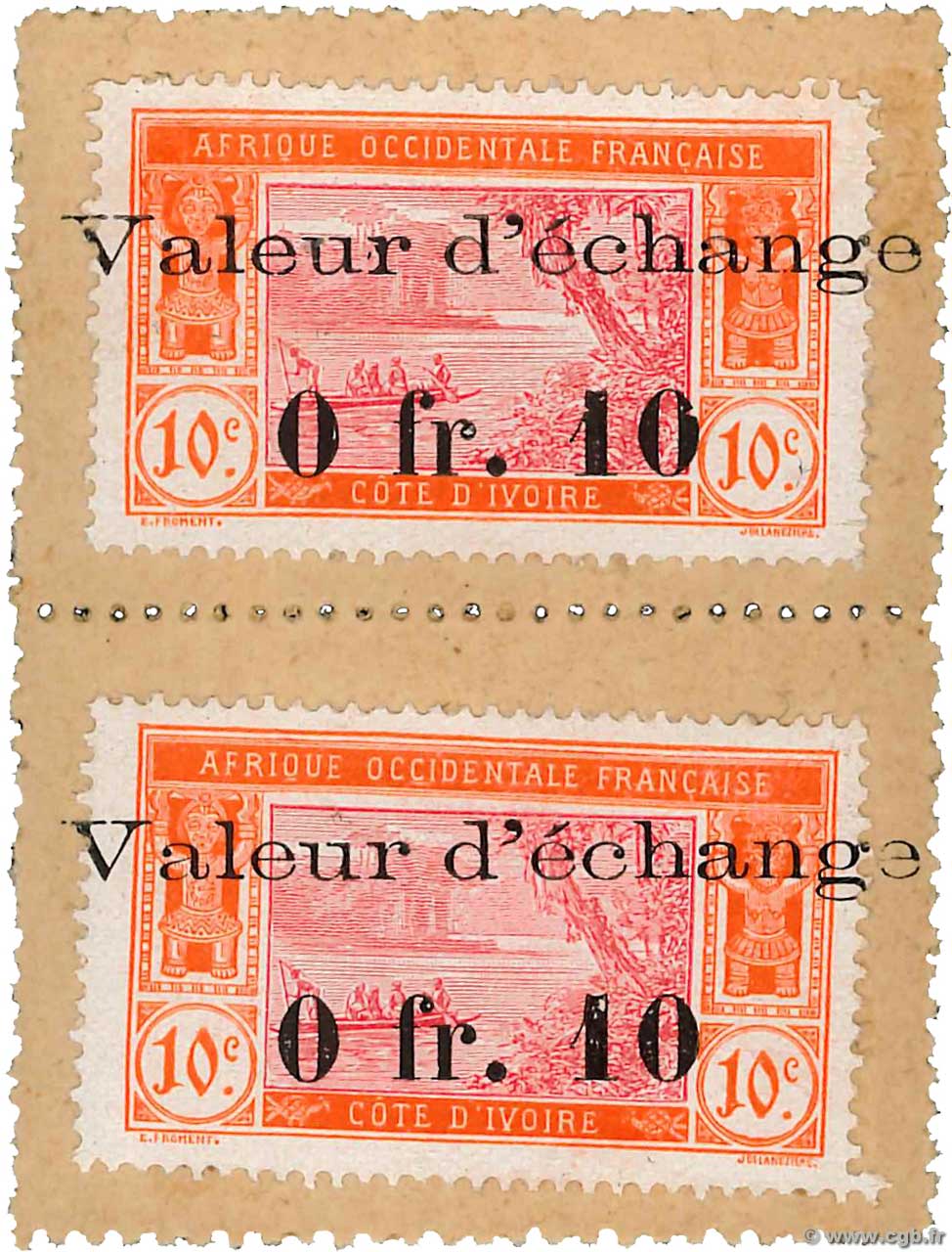 10 Centimes COTE D IVOIRE  1920 P.05 NEUF
