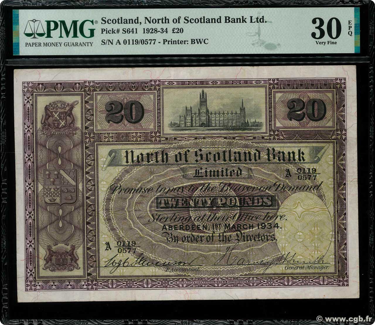 20 Pounds SCOTLAND  1934 PS.641 BB