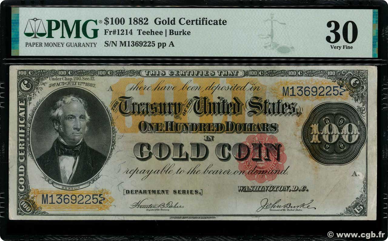 100 Dollars STATI UNITI D AMERICA  1882 P.261b BB