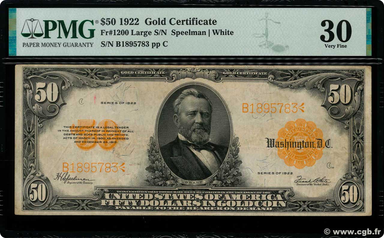 50 Dollars UNITED STATES OF AMERICA  1922 P.276 VF