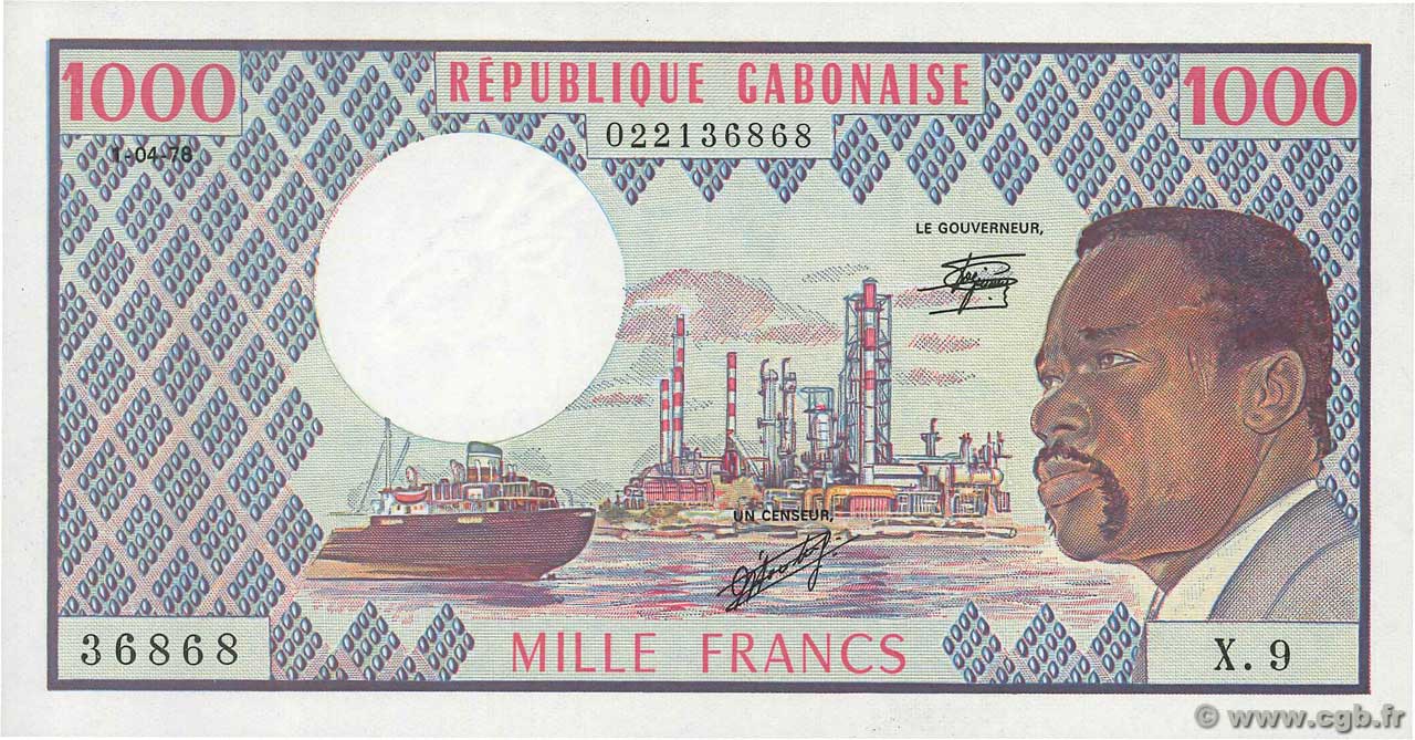 1000 Francs GABON  1978 P.03d q.FDC