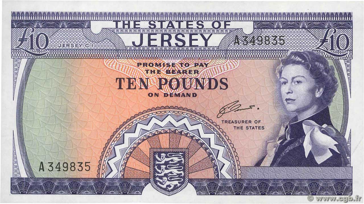 10 Pounds ISLA DE JERSEY  1972 P.10a SC+