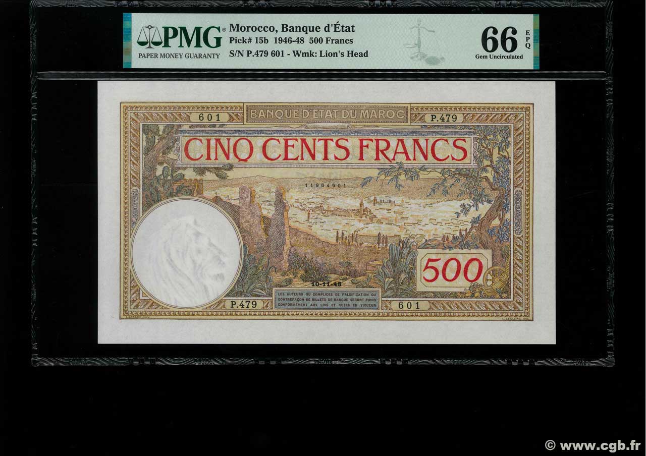 500 Francs MARUECOS  1948 P.15b FDC