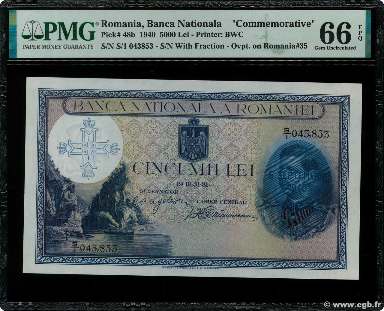 5000 Lei ROMANIA  1940 P.048b UNC