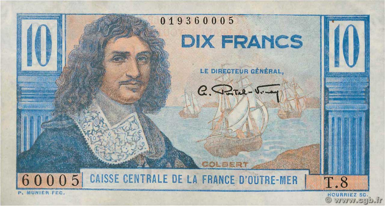 10 Francs Colbert AFRIQUE ÉQUATORIALE FRANÇAISE  1946 P.21 AU