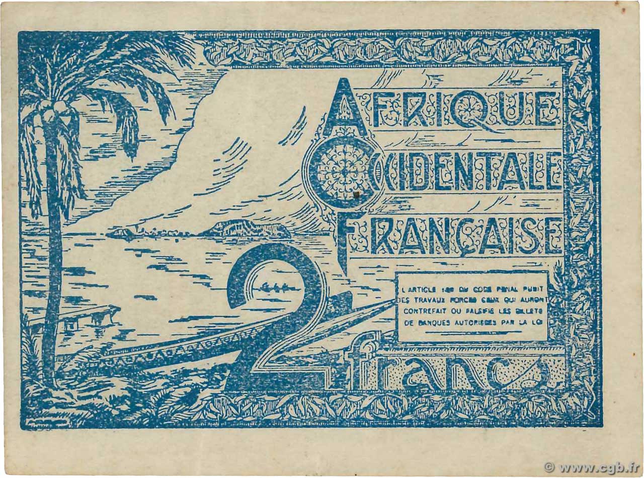 2 Francs FRENCH WEST AFRICA  1944 P.35 MBC+