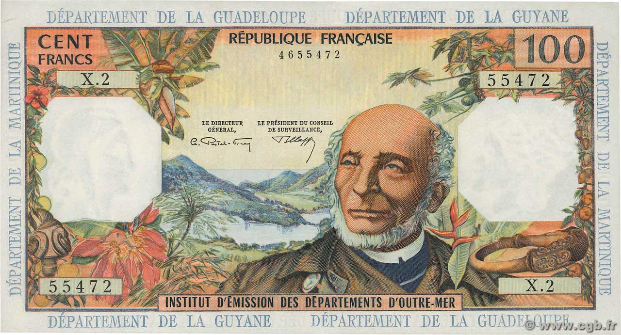 100 Francs FRENCH ANTILLES  1964 P.10b fST