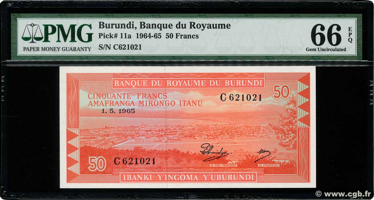 50 Francs BURUNDI  1965 P.11a NEUF