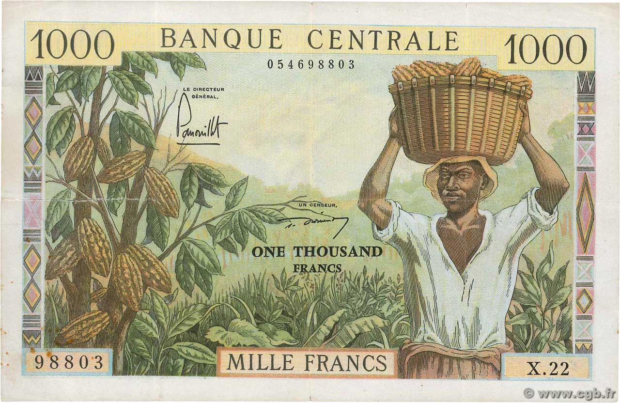 1000 Francs CAMERUN  1962 P.12b MB