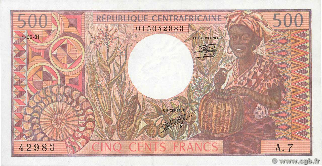 500 Francs CENTRAFRIQUE  1981 P.09 pr.SPL