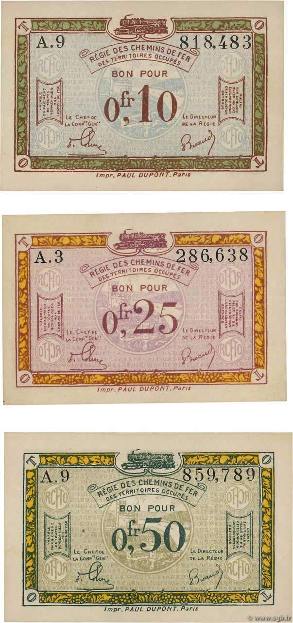 0,10, 0,25 et 0,50 centimes   Lot FRANCE régionalisme et divers  1923 JP.135.02 à JP.135.04 pr.NEUF