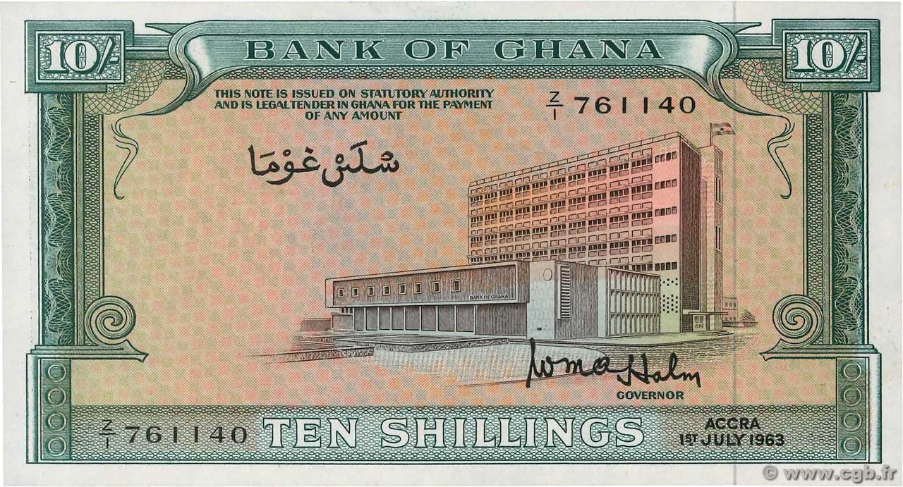 10 Shillings GHANA  1963 P.01d fST+