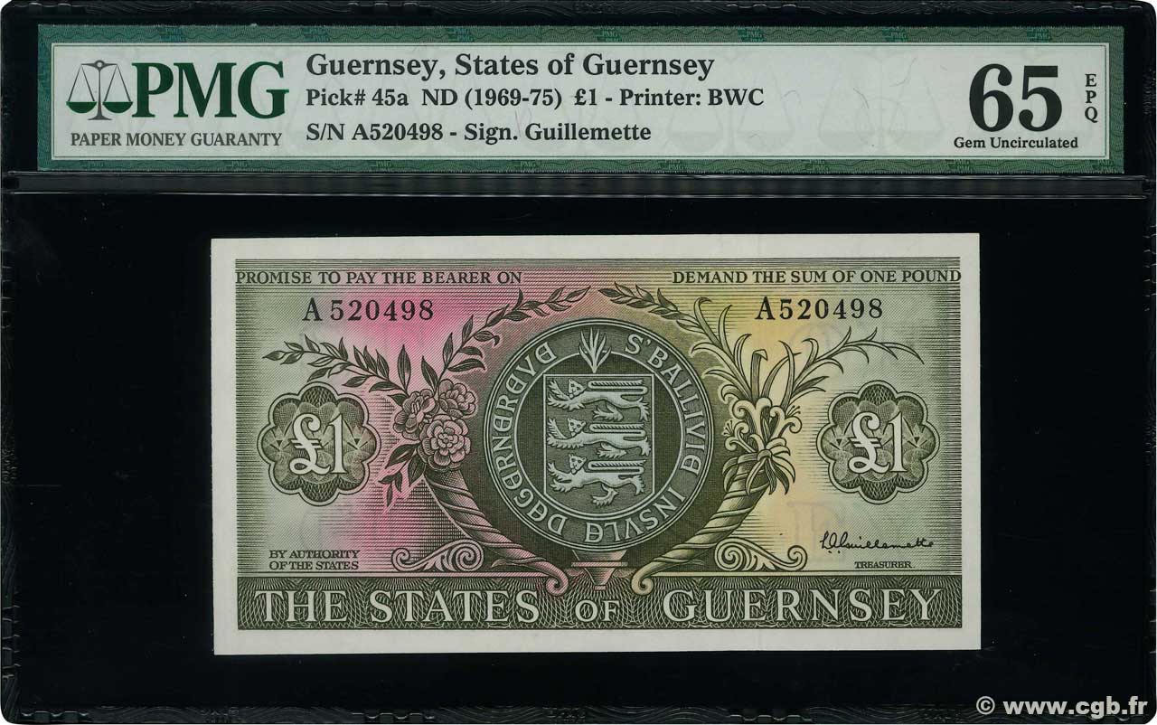 1 Pound GUERNSEY  1969 P.45a ST