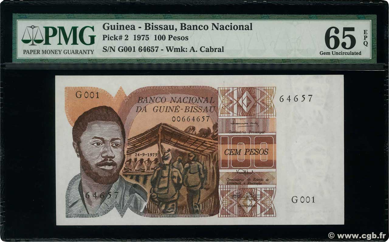 100 Pesos GUINEA-BISSAU  1975 P.02a FDC