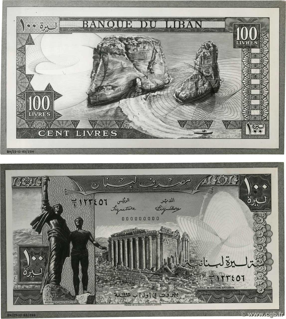 100 Livres Photo LIBAN  1963 P.(066p) NEUF